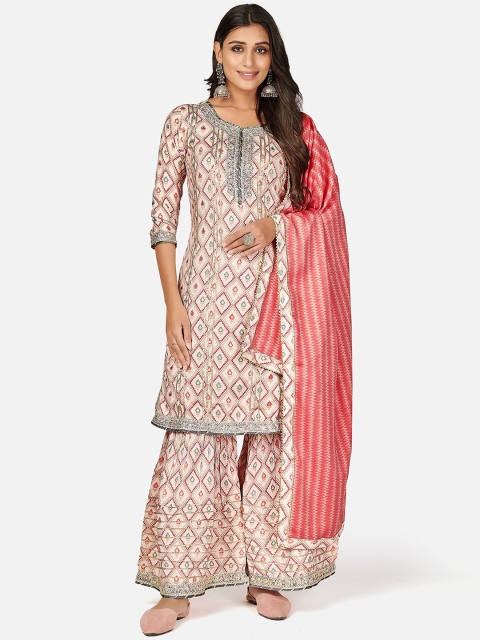 KALINI Women Pink Ethnic Motifs Embroidered Gotta Patti Kurti with Palazzos & With Dupatta
KALINI Women Pink Ethnic Motifs Embroidered Gotta Patti Kurti with Palazzos & With Dupatta