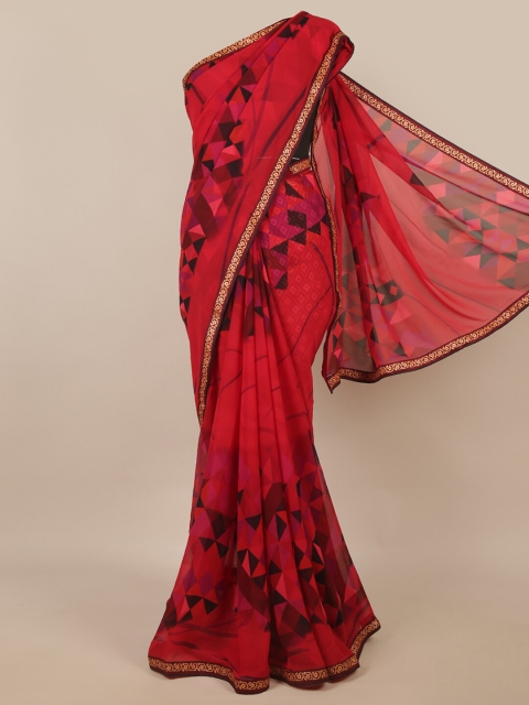 Pothys Red & Black Saree