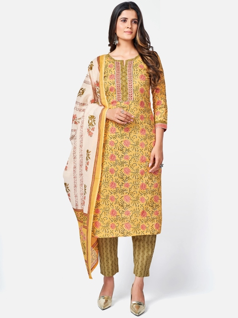KALINI Women Yellow Printed Pleated Sequinned Pure Cotton Kurti with Trousers & With Dupatta
KALINI Women Yellow Printed Pleated Sequinned Pure Cotton Kurti with Trousers & With Dupatta