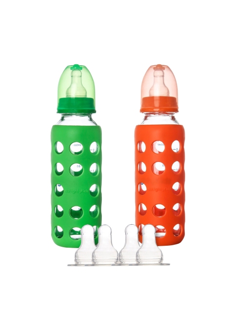 NAUGHTY KIDZ Pack of 2 Green & Orange Feeding Bottle With Protective Warmer - 240ml Each
NAUGHTY KIDZ Pack of 2 Green & Orange Feeding Bottle With Protective Warmer - 240ml Each