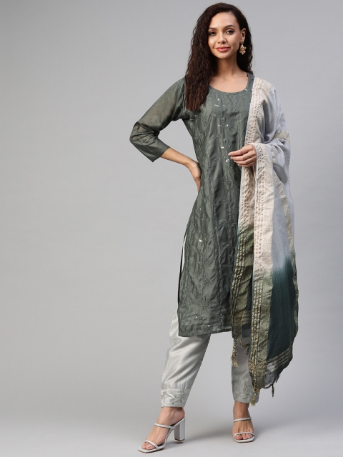 Aarika Women Charcoal Ethnic Motifs Embroidered Thread Work Pure Cotton Kurta with Trousers & With Dupatta
Aarika Women Charcoal Ethnic Motifs Embroidered Thread Work Pure Cotton Kurta with Trousers & With Dupatta