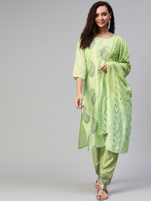 Aarika Women Green Ethnic Motifs Embroidered Thread Work Pure Cotton Kurta with Trousers & With Dupatta
Aarika Women Green Ethnic Motifs Embroidered Thread Work Pure Cotton Kurta with Trousers & With Dupatta