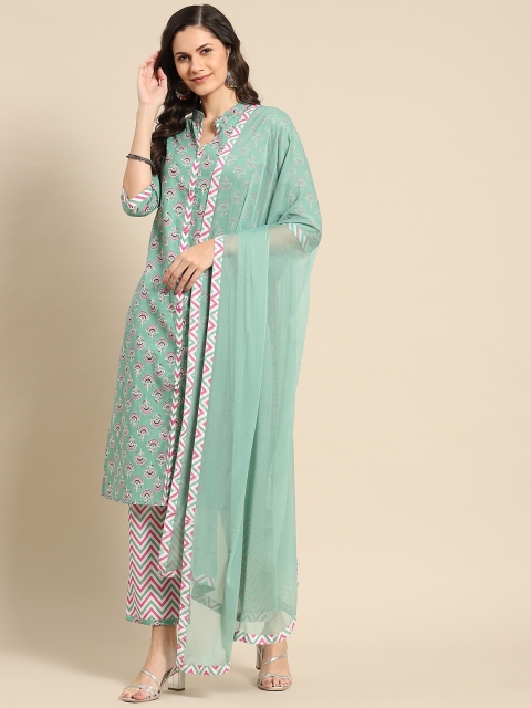 GERUA Women Sea Green Ethnic Motifs Printed Pure Cotton Kurta with Trousers & With Dupatta
GERUA Women Sea Green Ethnic Motifs Printed Pure Cotton Kurta with Trousers & With Dupatta