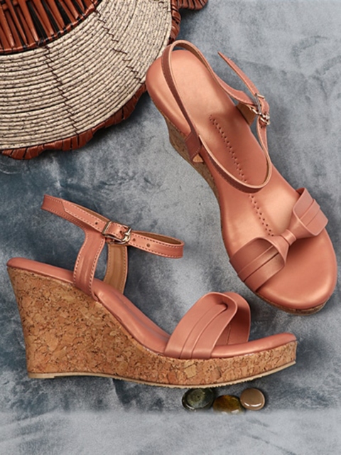 THE WHITE POLE Pink Party Wedge Sandals