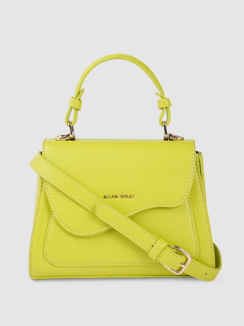 Allen Solly Yellow Solid Structured Satchel