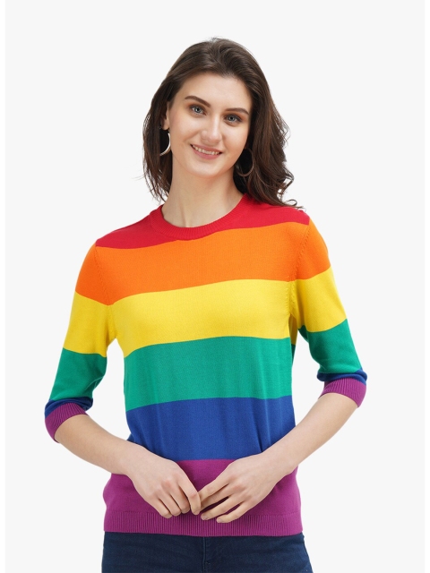 United Colors of Benetton Multicoloured Striped Cotton Top, Multi