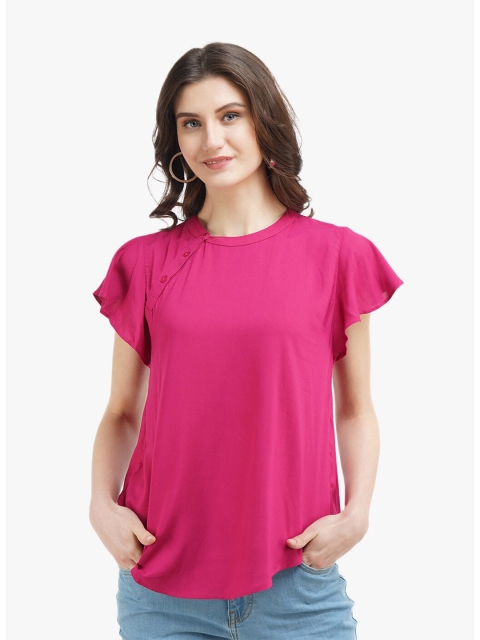 United Colors of Benetton Women Pink Solid Top