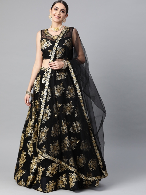 Readiprint Fashions Black & Golden Sequinned Unstitched Lehenga & Blouse With Dupatta
Readiprint Fashions Black & Golden Sequinned Unstitched Lehenga & Blouse With Dupatta
