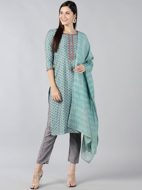 Bani Women Green Floral Printed Layered Chanderi Cotton Kurta with Trousers & With Dupatta
Bani Women Green Floral Printed Layered Chanderi Cotton Kurta with Trousers & With Dupatta