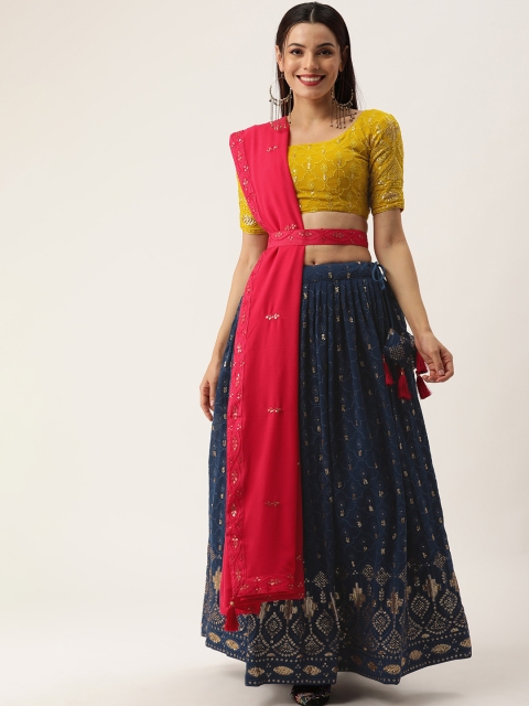 LOOKNBOOK ART Mustard & Teal Printed Semi-Stitched Lehenga & Unstitched Blouse With Dupatta
LOOKNBOOK ART Mustard & Teal Printed Semi-Stitched Lehenga & Unstitched Blouse With Dupatta