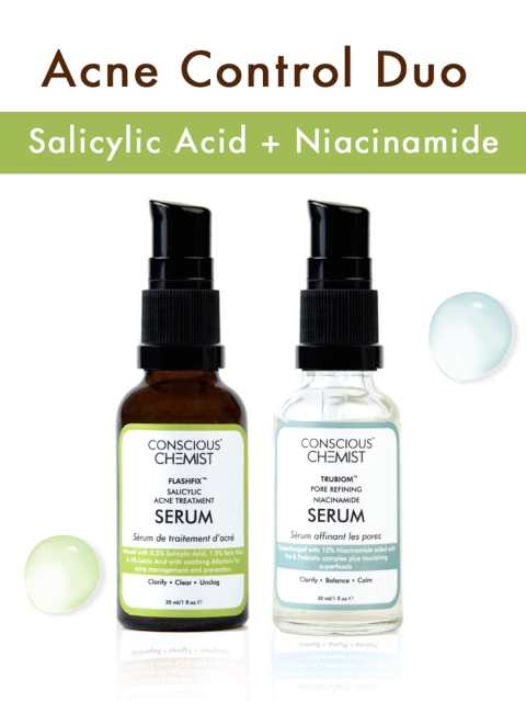 Conscious Chemist Flashfix & Trubiom Acne Control Face Serum Combo - 30 ml Each, White
Conscious Chemist Flashfix & Trubiom Acne Control Face Serum Combo - 30 ml Each, White