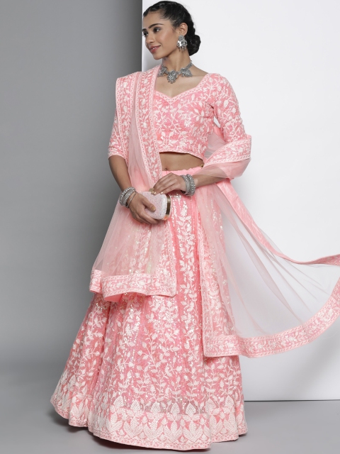 DRESSTIVE Pink Embroidered Sequinned Semi-Stitched Lehenga & Unstitched Blouse With Dupatta
DRESSTIVE Pink Embroidered Sequinned Semi-Stitched Lehenga & Unstitched Blouse With Dupatta