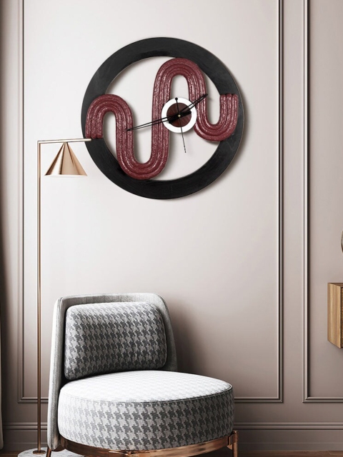 THE ARTMENT Maroon Contemporary Wall Clock