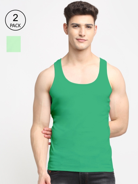 Friskers Men Pack Of 2 Green & Pista Green Solid Cotton Innerwear Gym Vests
Friskers Men Pack Of 2 Green & Pista Green Solid Cotton Innerwear Gym Vests