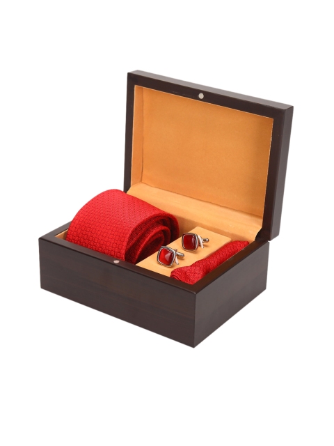 AD By Arvind Men Red Printed Accessory Gift Set