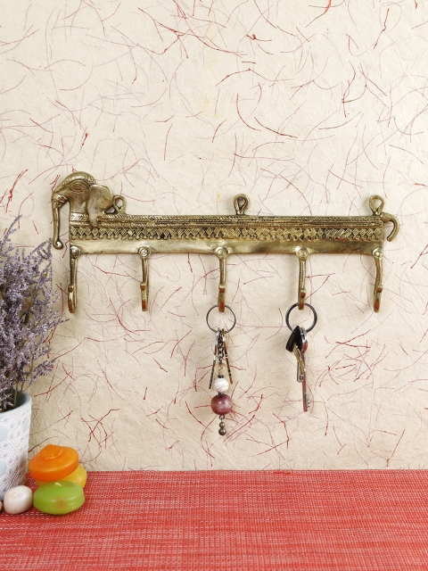 Imli Street Gold-Toned Brass Key Holder With 5 Hooks