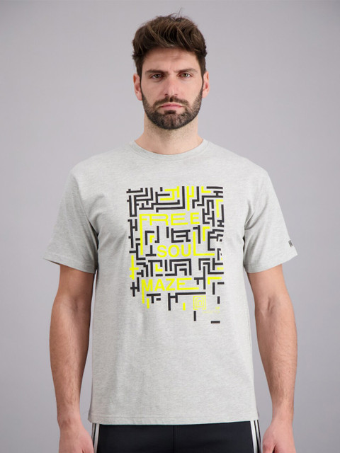 FREESOUL Men Grey Melange Printed T-shirt
FREESOUL Men Grey Melange Printed T-shirt