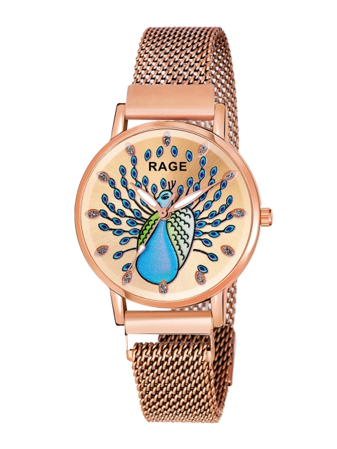 Rage Enterprise Women Gold-Toned Brass Printed Dial & Rose Gold Toned Stainless Steel Bracelet Style Straps Watch R-867-Gold-Rose Gold
Rage Enterprise Women Gold-Toned Brass Printed Dial & Rose Gold Toned Stainless Steel Bracelet Style Straps Watch R-867-Gold-Rose Gold