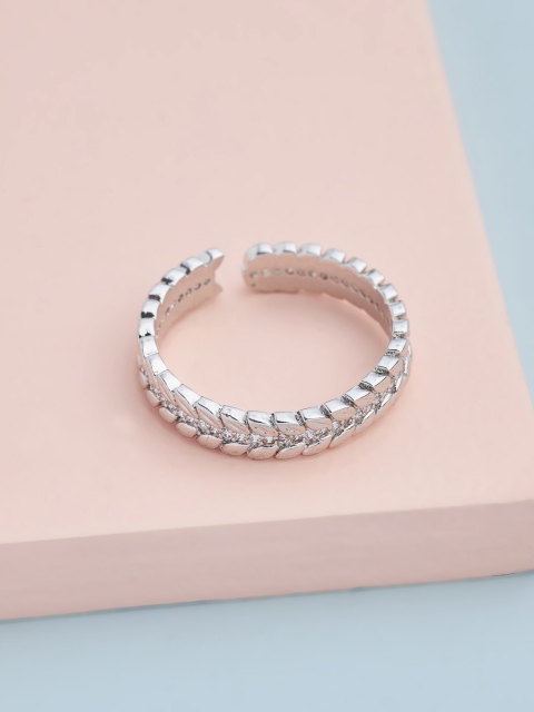 Kushal's Fashion Jewellery Rhodium-Plated White Zirconia-Studded Adjustable Finger Ring
Kushal's Fashion Jewellery Rhodium-Plated White Zirconia-Studded Adjustable Finger Ring