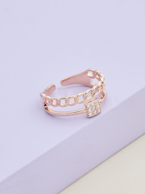 Kushal's Fashion Jewellery Rose Gold-Plated White Zirconia-Studded Adjustable Finger Rings
Kushal's Fashion Jewellery Rose Gold-Plated White Zirconia-Studded Adjustable Finger Rings