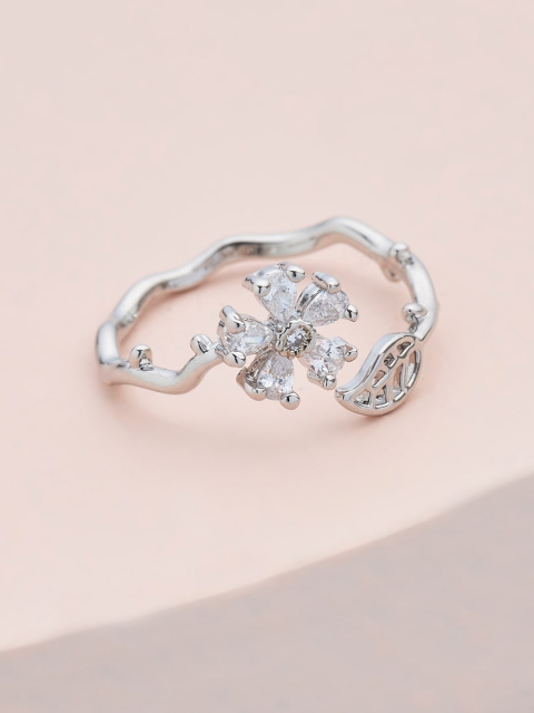 Kushal's Fashion Jewellery Women White Rhodium-Plated White CZ-Studded Finger Ring, Silver
Kushal's Fashion Jewellery Women White Rhodium-Plated White CZ-Studded Finger Ring, Silver
