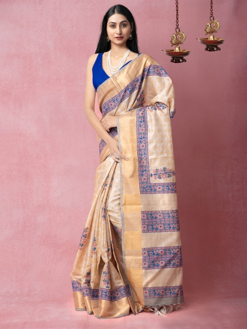 Unnati Silks Brown & Blue Ethnic Motifs Pure Silk Handloom Sustainable Tussar Saree
Unnati Silks Brown & Blue Ethnic Motifs Pure Silk Handloom Sustainable Tussar Saree