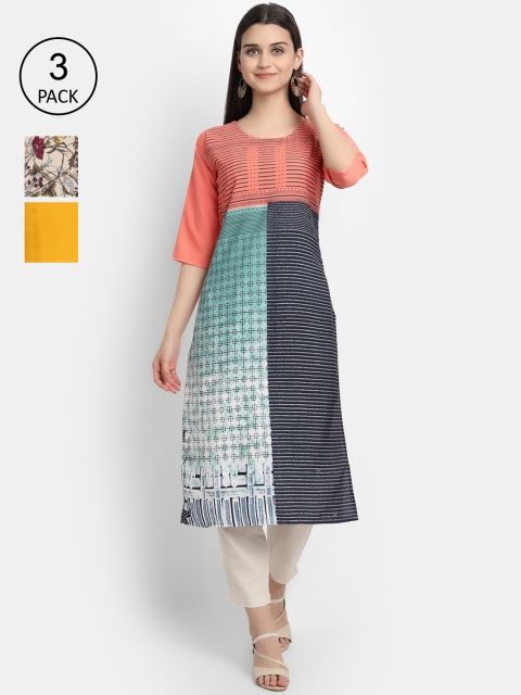 Ethnic basket Women Set Of 3 Multicoloured Ethnic Motifs Printed Crepe Kurta, Multi
Ethnic basket Women Set Of 3 Multicoloured Ethnic Motifs Printed Crepe Kurta, Multi