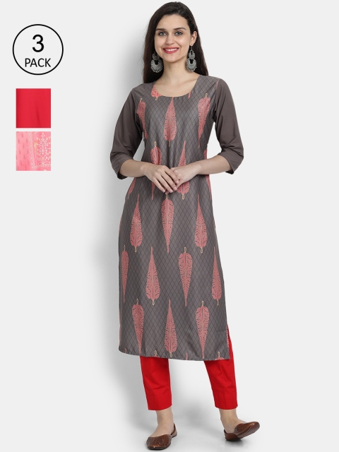 Ethnic basket Women Pack of 3 Multicoloured Ethnic Motifs Printed Crepe Kurta, Multi
Ethnic basket Women Pack of 3 Multicoloured Ethnic Motifs Printed Crepe Kurta, Multi