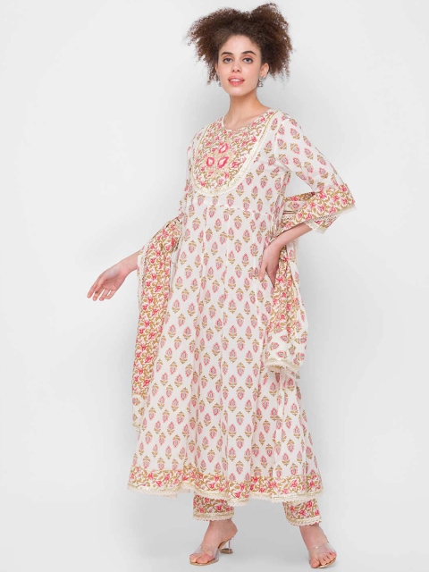 ZOLA Women Off White Kalamkari Printed Pure Cotton Kurti with Trousers & With Dupatta
ZOLA Women Off White Kalamkari Printed Pure Cotton Kurti with Trousers & With Dupatta