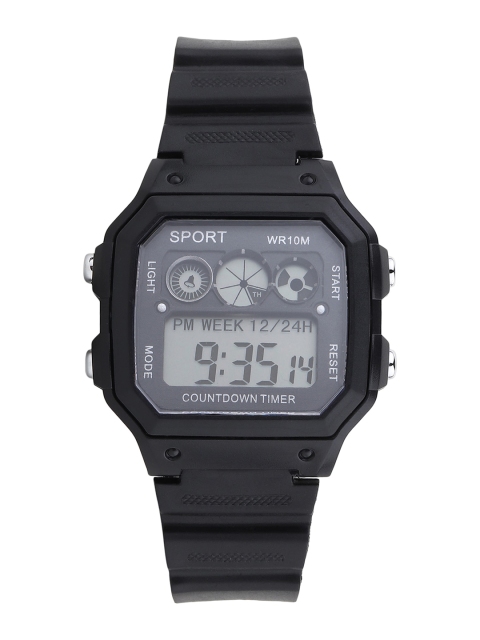 Fantasy World Unisex Kids Grey Dial & Black Straps Digital Multi Function Watch
