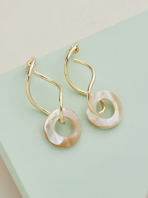 Kushal's Fashion Jewellery Cream-Coloured Quirky Drop Earrings