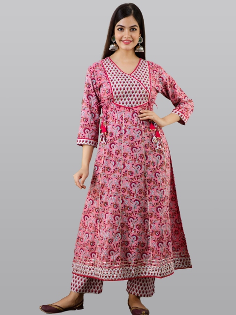 OMASK Women Magenta Paisley Printed Angrakha Gotta Patti Pure Cotton Kurta with Palazzos & With Dupatta
OMASK Women Magenta Paisley Printed Angrakha Gotta Patti Pure Cotton Kurta with Palazzos & With Dupatta