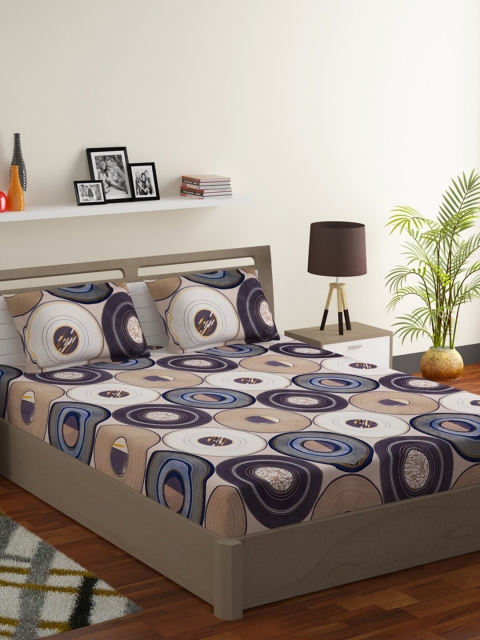 RUGSMITH White & Purple Geometric 210 TC Elastic Fitted King Bedsheet with 2 Pillow Covers
RUGSMITH White & Purple Geometric 210 TC Elastic Fitted King Bedsheet with 2 Pillow Covers