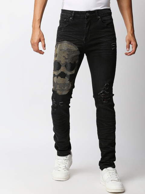 WAIMEA Men Black Skinny Fit Mildly Distressed Printed Stretchable Jeans
WAIMEA Men Black Skinny Fit Mildly Distressed Printed Stretchable Jeans