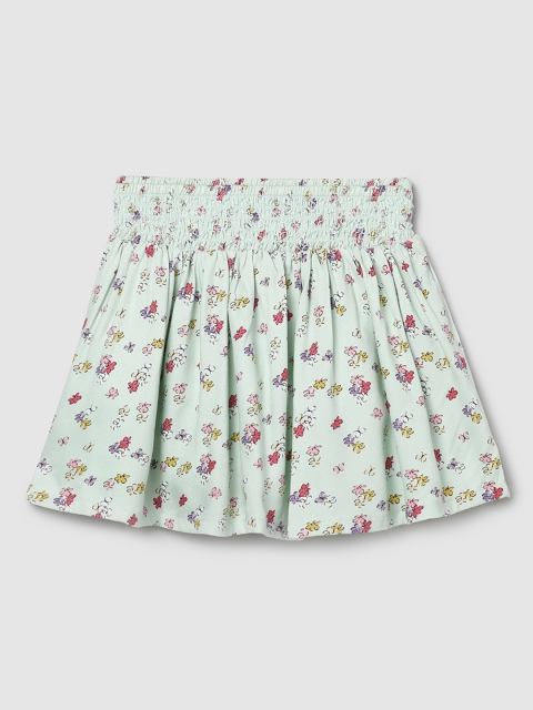 max Infant Girls Green Printed Flared Skirt