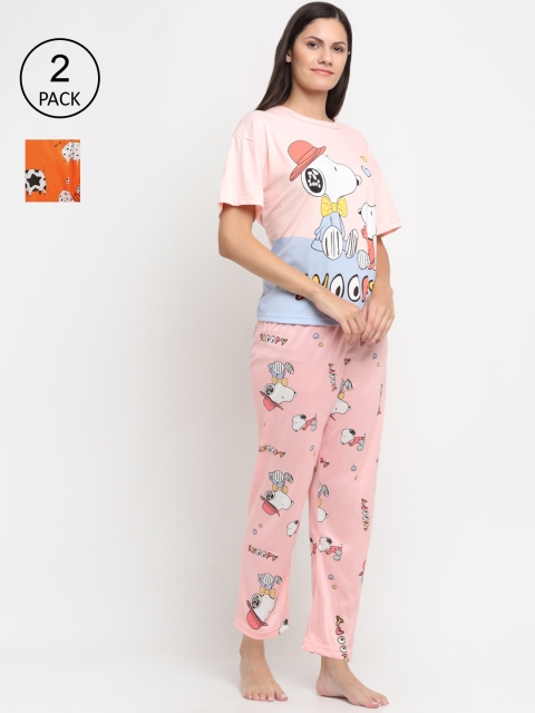 KLOTTHE Women Multicoloured Set of 2 Cartoon Printed Cotton Blend 3 Piece Night suit, Multi
KLOTTHE Women Multicoloured Set of 2 Cartoon Printed Cotton Blend 3 Piece Night suit, Multi