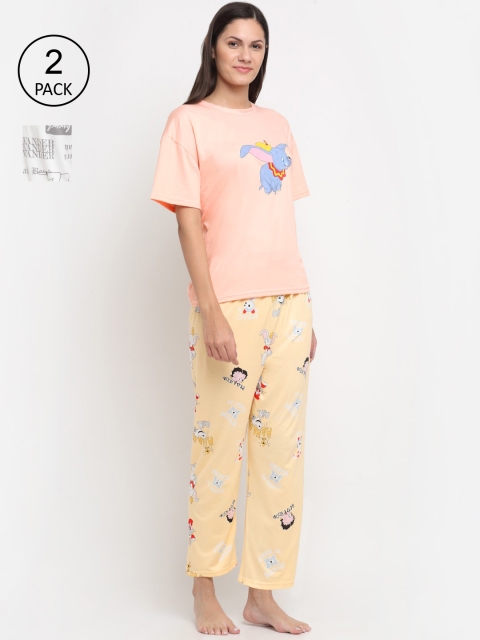 KLOTTHE Women Black & Yellow Set Of 2 Cartoon Characters Printed Night Suit Set
KLOTTHE Women Black & Yellow Set Of 2 Cartoon Characters Printed Night Suit Set
