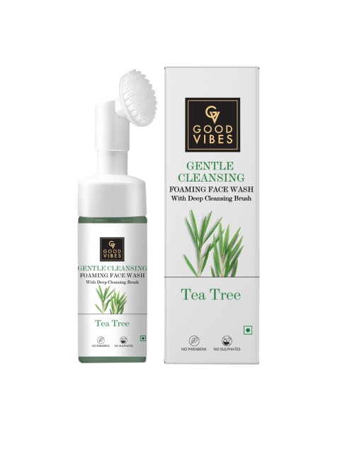 Good Vibes Tea Tree Gentle Cleansing Foaming Face Wash with Built-In Brush - 150 ml, White
Good Vibes Tea Tree Gentle Cleansing Foaming Face Wash with Built-In Brush - 150 ml, White