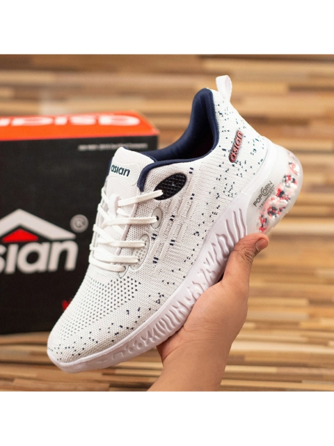 ASIAN Men White Mesh Running Shoes
