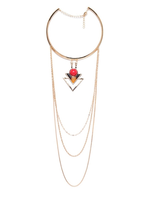 Blisscovered Gold-Toned & Red Necklace