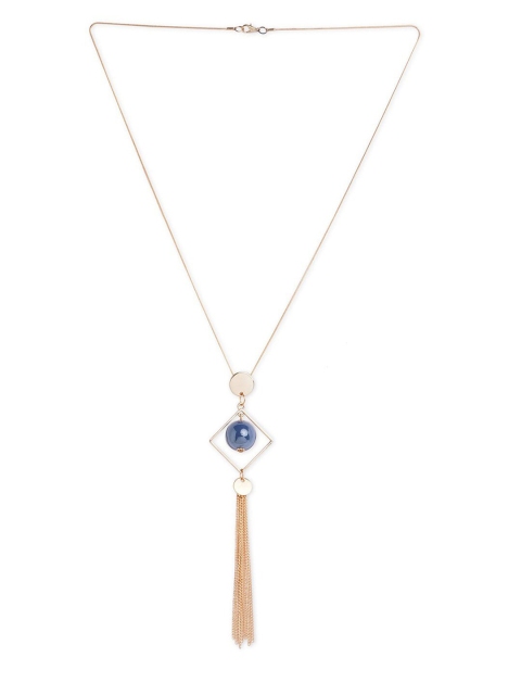 Blisscovered Gold-Plated & Blue Necklace