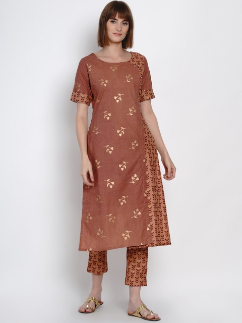 Women Republic Women Copper-Toned Ethnic Motifs Round Neck Pure Cotton Kurta with Trousers
Women Republic Women Copper-Toned Ethnic Motifs Round Neck Pure Cotton Kurta with Trousers