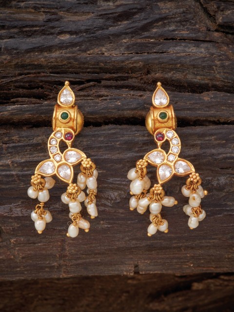 Kushal's Fashion Jewellery White & Gold-Toned 92.5 Pure Silver Peacock Drop Earrings
Kushal's Fashion Jewellery White & Gold-Toned 92.5 Pure Silver Peacock Drop Earrings