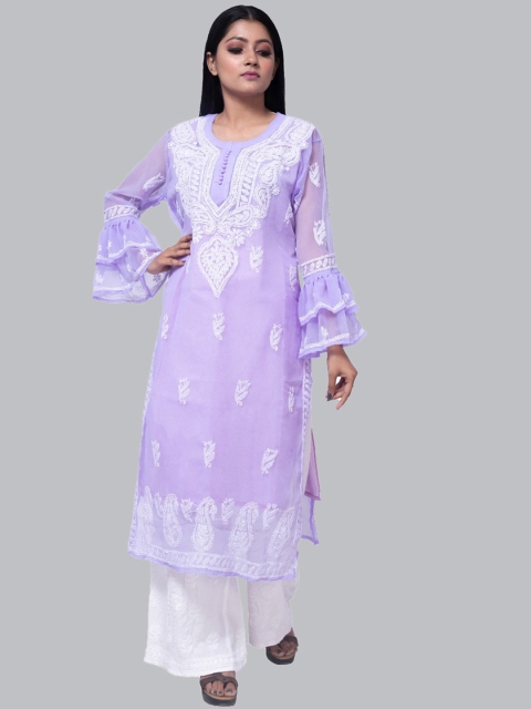 FAWOMENT Women Purple Paisley Embroidered Flared Sleeves Chikankari Georgette Anarkali Kurta
FAWOMENT Women Purple Paisley Embroidered Flared Sleeves Chikankari Georgette Anarkali Kurta