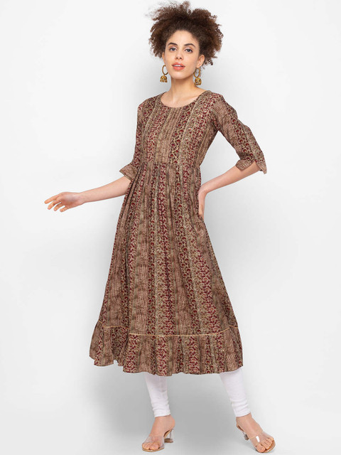 ZOLA Women Brown & Red Paisley Embroidered Chanderi Silk Chanderi Silk Anarkali Kurta
ZOLA Women Brown & Red Paisley Embroidered Chanderi Silk Chanderi Silk Anarkali Kurta