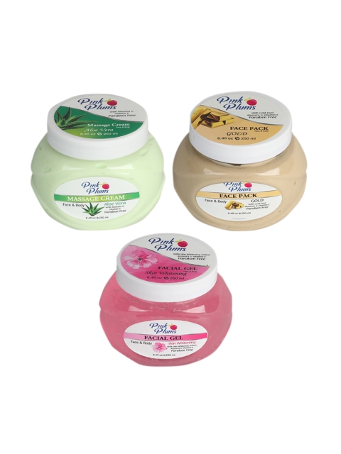 Pink Plums Skin Care Kit - Massage Cream - Face Pack - Facial Gel - 250ml each, Multi
Pink Plums Skin Care Kit - Massage Cream - Face Pack - Facial Gel - 250ml each, Multi