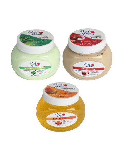 Pink Plums Aloe Vera Massage Cream - Fruit Mix Face Pack - Haldi Chandan Facial Gel, Green
Pink Plums Aloe Vera Massage Cream - Fruit Mix Face Pack - Haldi Chandan Facial Gel, Green