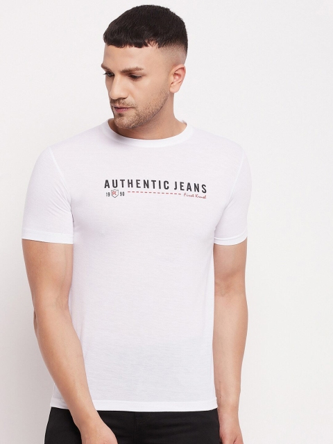 FirstKrush Men White Typography Printed T-shirt