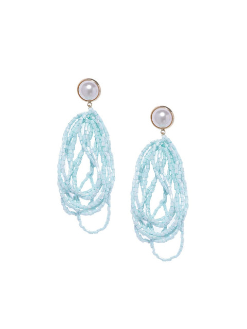 Blisscovered Turquoise Blue & White Contemporary Stone Studded & Beaded Drop Earrings
Blisscovered Turquoise Blue & White Contemporary Stone Studded & Beaded Drop Earrings