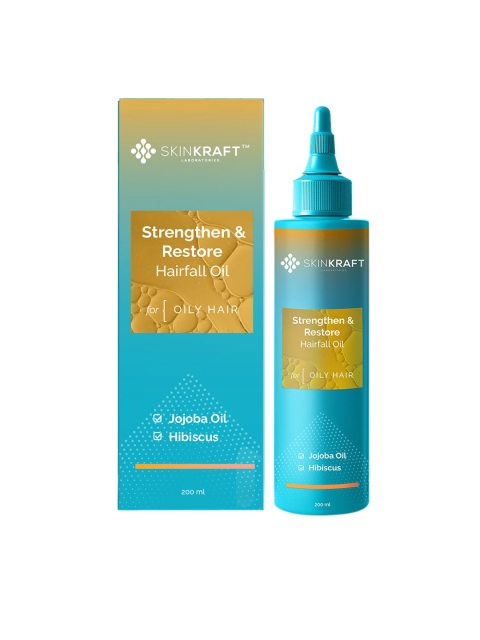 SKINKRAFT Strengthen & Restore Hairfall Oil for Oily Hair with Jojoba Oil - 200ml, Blue
SKINKRAFT Strengthen & Restore Hairfall Oil for Oily Hair with Jojoba Oil - 200ml, Blue